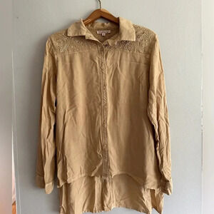 Solitaire By Ravi Khosla Women's Embroidered Long Back Shirt Western Size Small